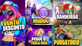 É AMANHÃ?! PEGUE O TROCA NICK, EMOTE BANDEIRÃO, PURGATÓRIO E CALENDÁRIO - NOVIDADES FREE FIRE