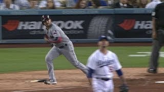 CLE@LAD: Swisher plates two with double to center