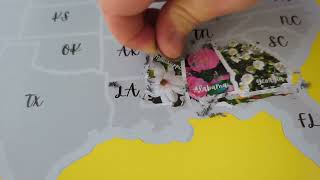 US State Flower Scratch-Off Map