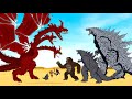 Rescue GODZILLA &amp; KONG From Evolution Of PYTHON - KING GHIDORAH: Who Will Win?|Godzilla Cartoon