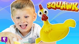 squawk chicken game egg splosive surprise egg goes flying everywhere hobbykidstv