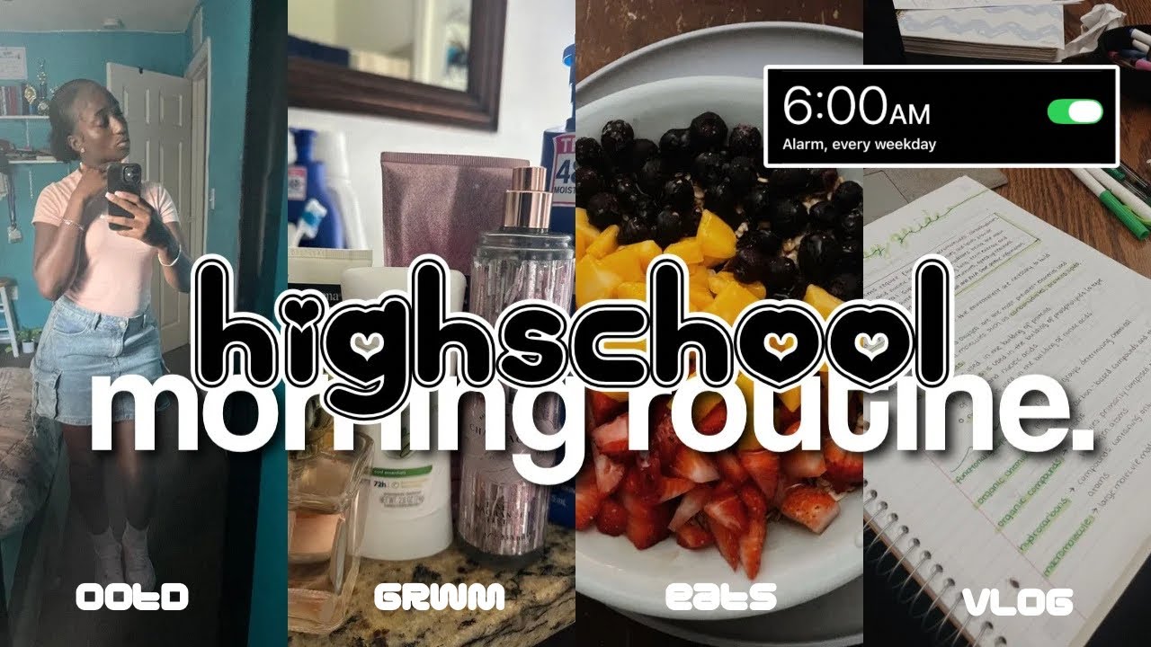 6AM HIGHSCHOOL MORNING ROUTINE | ootd, grwm, good eats, vlog