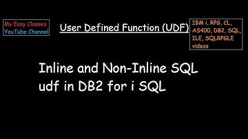 Inline SQL UDF - Non Inline SQL UDF in DB2 for i SQL