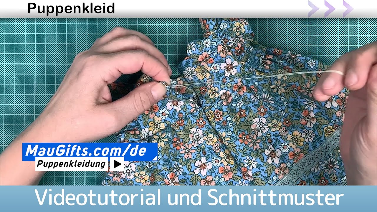 Puppenkleid nähen für Waldorfpuppe - Video Tutorial und Schnittmuster für Puppenkleidung