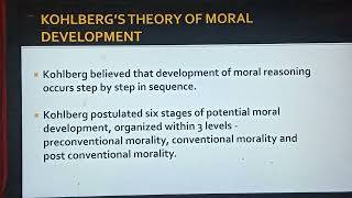 KOHLBERG'S THEORY OF MORAL DEVELOPMENT ,  Child Health Nursing , B.Sc Nursing