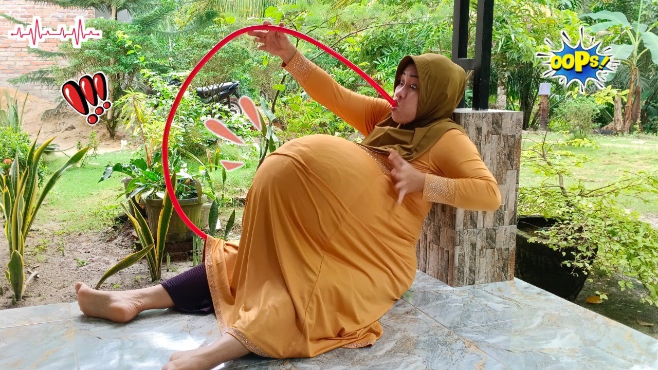 drama komedi❤😂mama tiup balon jumbo pakai selang merah didalam baju jadi ibu hamil ada bayinya