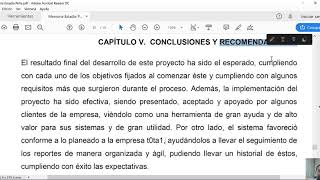 [ESTADIA TSU] Memoria del Proyecto. Capítulo 5.- Conclusiones y Recomendaciones