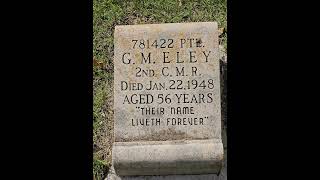 781422 PTE. G.M. ELEY 2ND. C.M.R. Died Jan. 22. 1948 Aged 56 Years