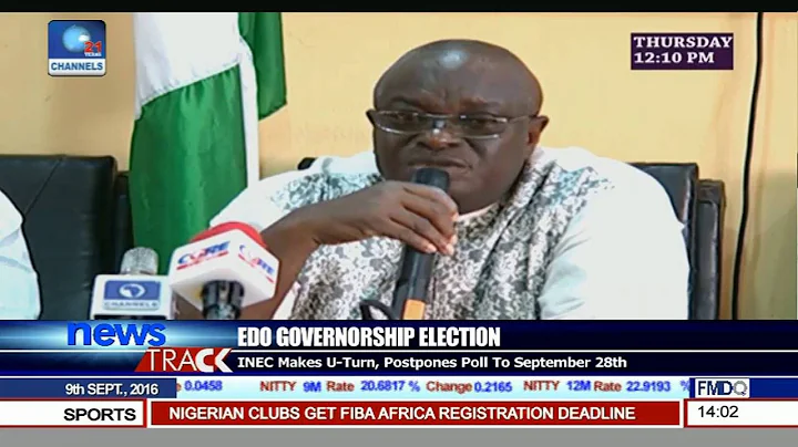 Edo Gov'ship Election: INEC Makes U-Turn, Postpone Poll To September 28th