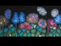 132 fractals dendrites secret garden acrylic pouring flowers fluid art painting