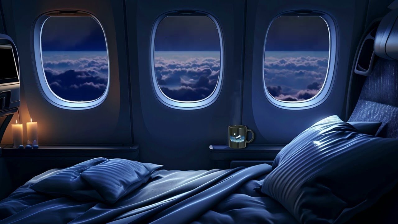 Jet Engine Airplane White Noise - Relax , Study, Sleep - 10 Hours Calming Flight Sound ASMR