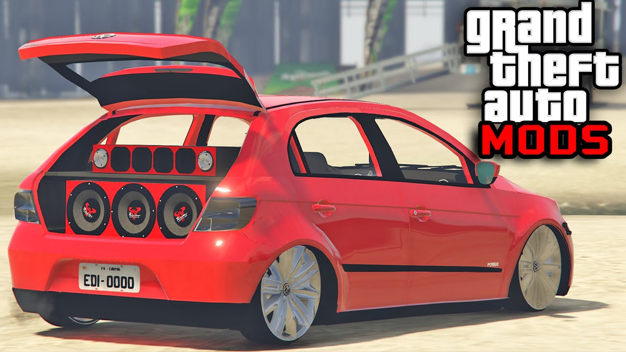 GTA 5 Mods - 09 Carros Brasileiros Muito REBAIXADOS para Encontros! GOL ,  GOLF & STILO (GTA V PC) 