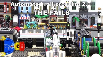 Lego train rail crossing 2.0 FAILS: Lego train wars
