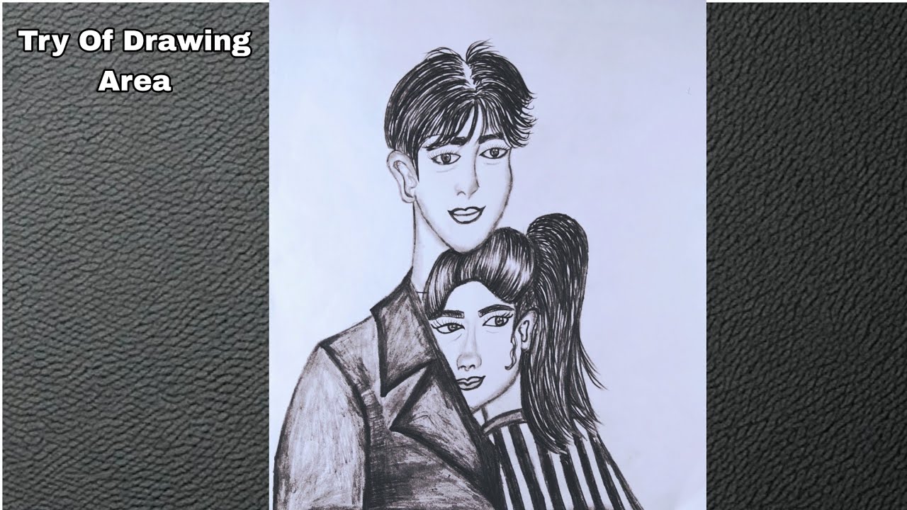 How to draw a couple hugging || step by step easy way- for Beginners ...
