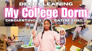 DEEP CLEANING MY COLLEGE DORM *satisfying*