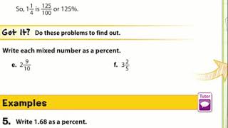 6th Grade Math Chapter 2 Lesson 4: Percents above 100 and Less than 1