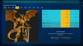 Direct 3D uploads to Second Life from MeshZeus
