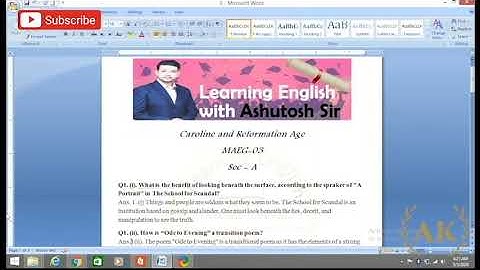 Caroline and Reformation Age|| MAEG-03|| MA Eng (Prev) - 2019-2020|| English by Ashutosh Sir|| LEWAS