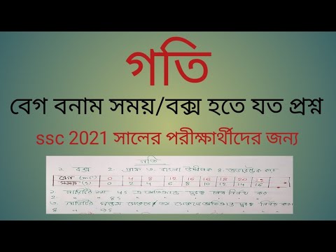 বেগ বনাম সময় সংক্রান্ত সকল সমস্যা ||গতি || এসএসসি 2021 সালের পরীক্ষার্থীদের জন্য || পদার্থ