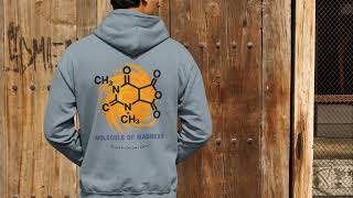 Science × Coffee: Molecule of Madness – Soft Blue Hoodie | Coo Coo’s Coffee screenshot 5