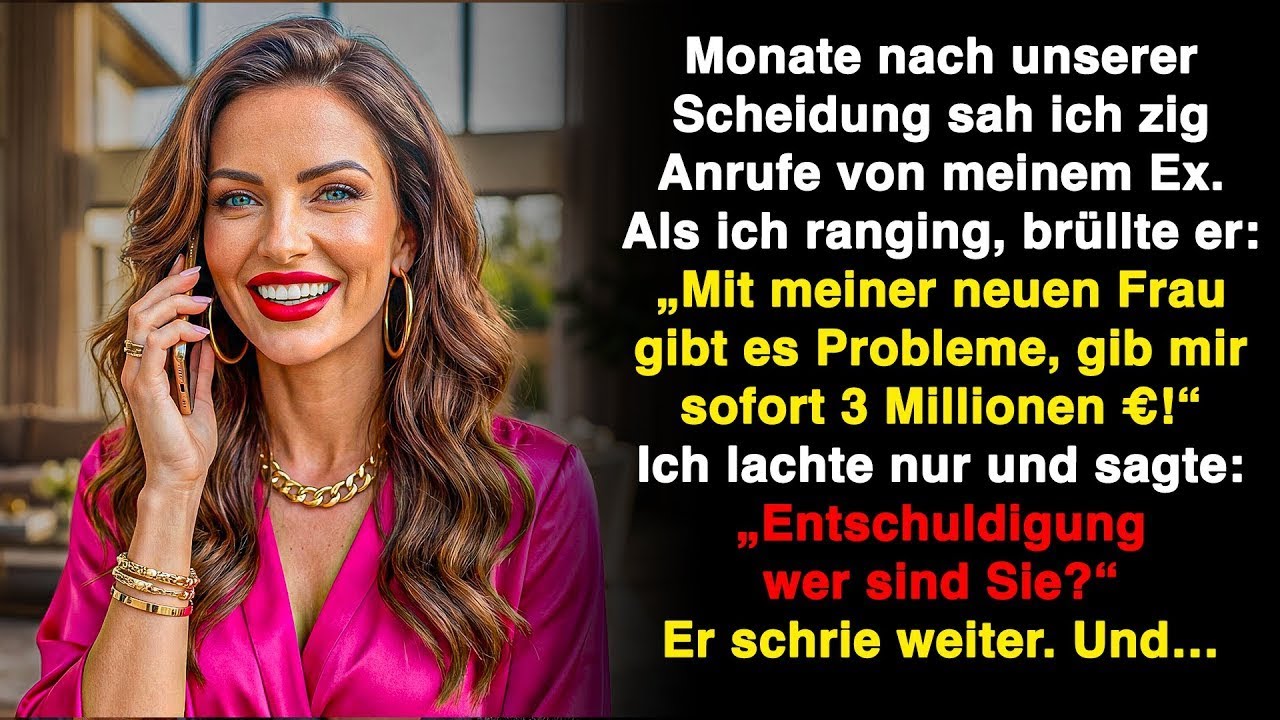 Drei Monate nach der Scheidung klingelte mein Handy, und die Stimme meines Ex-Mannes brüllte: „Wir haben ein Problem. Ich brauche sofort hunderttausend Euro. Bring sie mir.“ Ich saß an meinem...