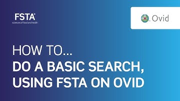 How to... do a basic search, using FSTA on Ovid