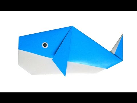 Оригами синий кит