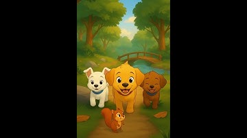 School Dog|| 3 Chú Cún Và 1 Bé Sóc Đang Đi Dạo Trong Vườn..