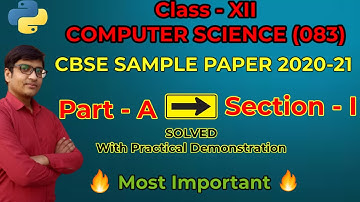 COMPUTER SCIENCE CBSE SAMPLE PAPER 2021 SOLVED| Computer Science Sample Paper Class 12