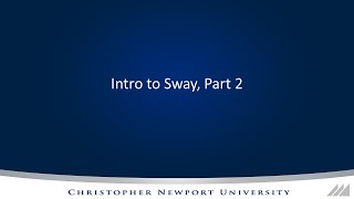 Intro to Microsoft Sway, Part 2
