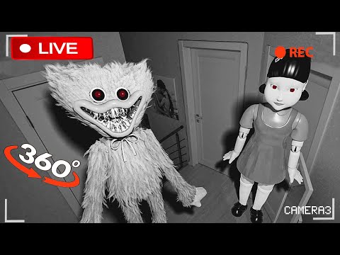 🔴VR 360° Poppy Playtime Huggy Wuggy, Kissi Missy,  Killer Doll, Carton Cat in real life/Live Stream🔴