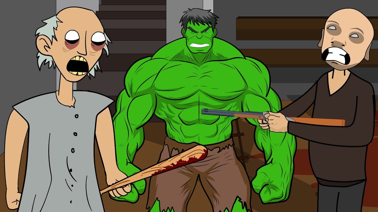 GRANNY THE HORROR GAME ANIMATION #19 : HULK Vs Scary Granny, Grandpa