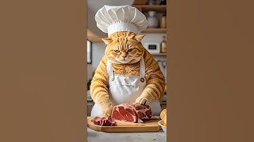 Cat coôking/ chú mèo nấu ăn rất ngon  #shorts #funny