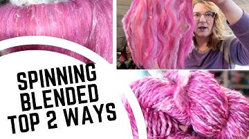 Spinning Longdraw on Blended (Combed) Top?! Yep! How to Spin Blended Top Two Ways, Heathered/Tweed!!