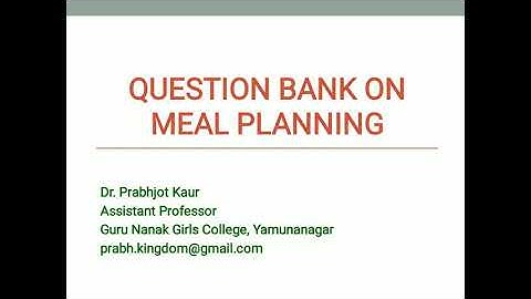 Important Questions on Meal Planning