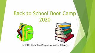 Back to School Boot Camp 2020 6th-8th Grade-Day One