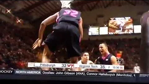 Cheap shot by Virginia Tech freshman, Justin Robinson