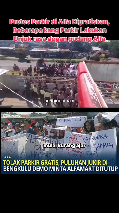 Sejumlah Tukang Parkir demo di depan gedung Alfamart protes Tolak parkir gratis