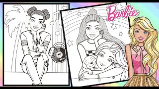 BARBIE AND FRIENDS Fun Coloring Page BARBIE BROOKLYN NIKKI Coloring Book Pages - Color In Markers