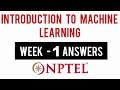 NPTEL Introduction to Machine Learning Week 1 Assignment Solutions | Swayam 9th February 2022