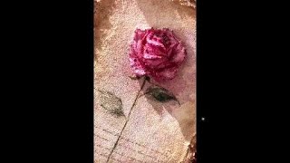 Rose Letterhead Immersive Experience Quartz Sand Texture Painting Resimi