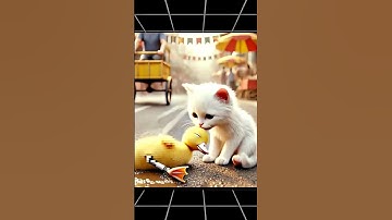 Cat Helps Duck #ai #cat #duckrescue #animalrescue #catlover