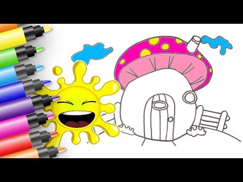 how-to-draw--mushroom-house-coloring-pages-for-kids---🔴-fun-rainbow