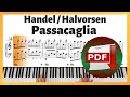 Passacaglia  handel  halvorsen rearr by pianistos  piano tutorial  piano cover  sheet music