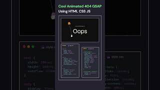 Animated GSAP 404 Page not found using HTML CSS |️ Animation for 404 with homosapiens | CodeMinds