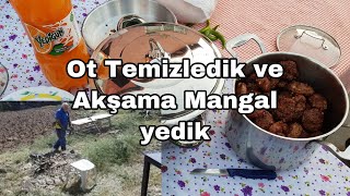 Köye de ot 🌿 Temizledik Akşam yemeğine Mangal yedik || #KÖY #MANGAL #AKŞAMYEMEĞİ #GRİLL #ÖNEÇIKAR