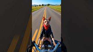 Born to be wild... and bald 🐈🏍️