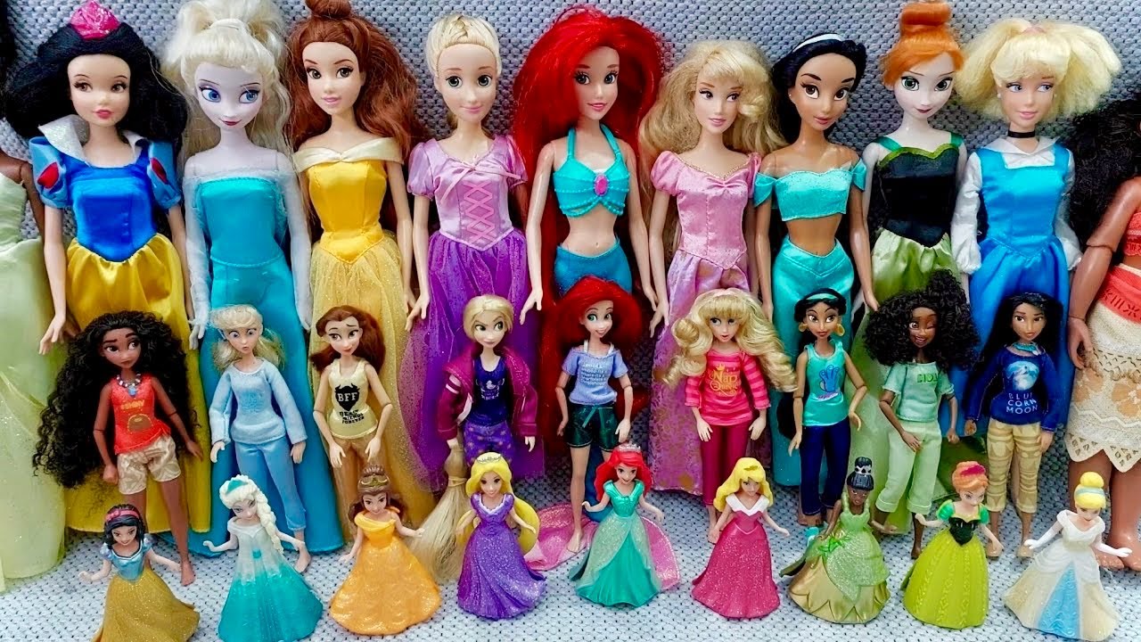 9 Minutes Disney Princess Collection ASMR Satisfying Unboxing | Disney Dolls Relaxing