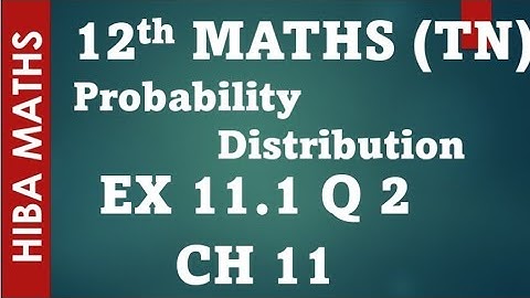 12th maths chapter 11 exercise 11.1 question 2 probability distribution tn syllabus