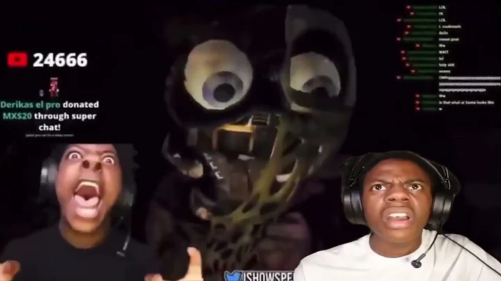 IShowSpeed reacts to himself gets jumpscared by Chica